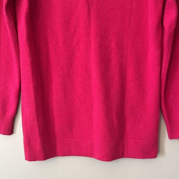 Takashimaya Japan 100% Cashmere Cardigan Sweater Pockets Size Medium Hot Pink - Picture 9 of 16